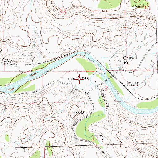 Topographic Map of Escalante, CO