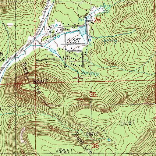 Topographic Map of Charlies Spring, AZ