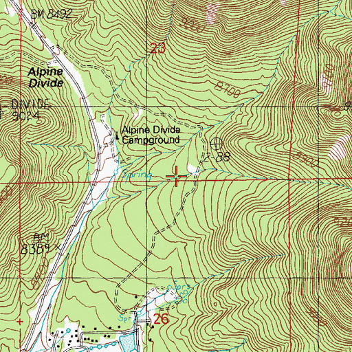 Topographic Map of Divide Tank, AZ
