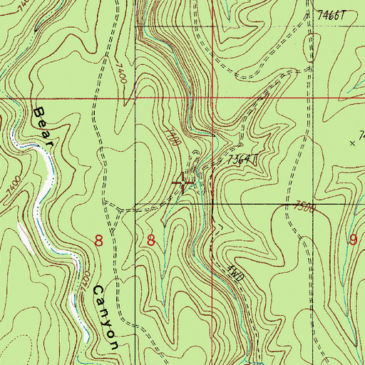 Topographic Map of Pauls Crossing, AZ