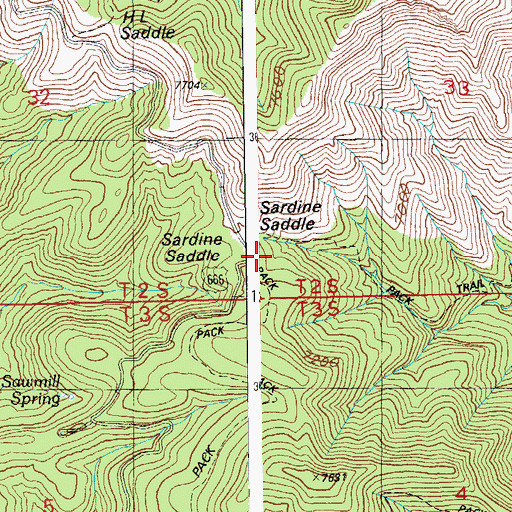 Topographic Map of Sardine Saddle Picnic Area, AZ