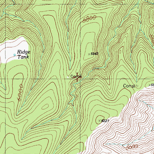 Topographic Map of Saddle Corral, AZ