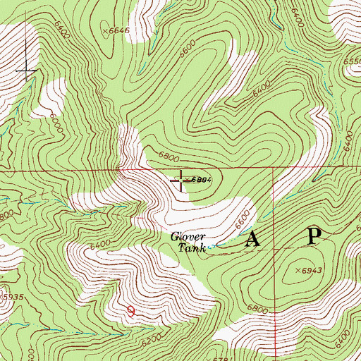 Topographic Map of Glover Ridge, AZ