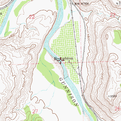 Topographic Map of Broughton, CO