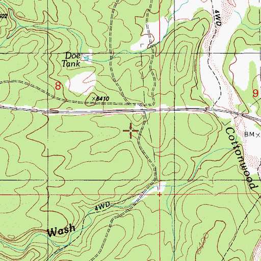 Topographic Map of General Crook Connector Trail, AZ