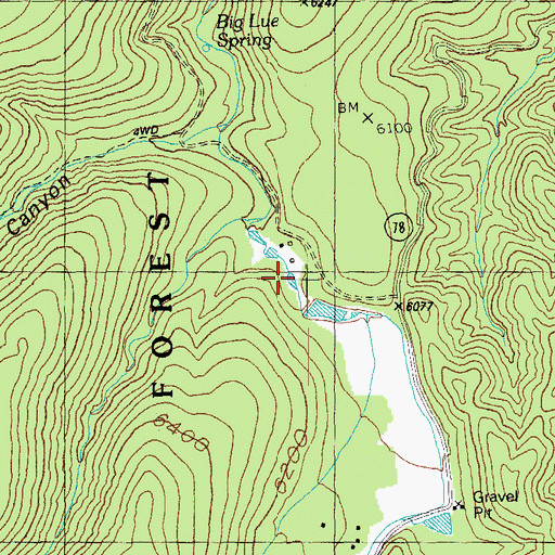Topographic Map of Big Lue Corral, AZ