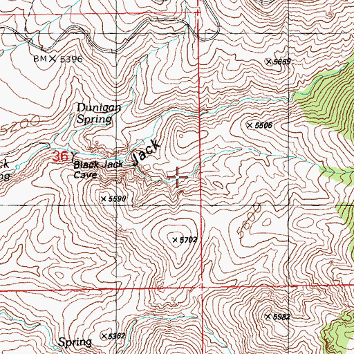 Topographic Map of Lost Spring, AZ