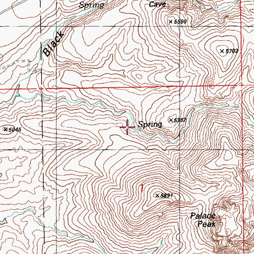 Topographic Map of Cottonwood Spring, AZ