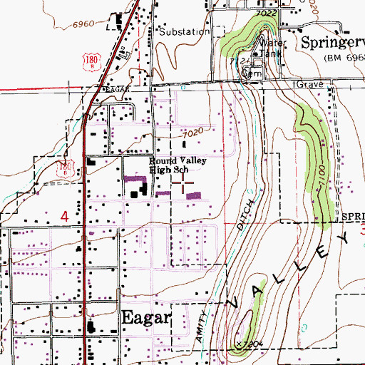 Topographic Map of Athletic Dome, AZ