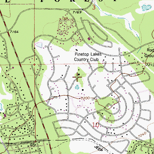 Topographic Map of White Mountain Country Club, AZ