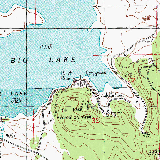 Topographic Map of Brookchar Campground, AZ