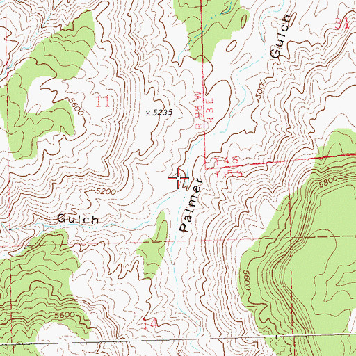 Topographic Map of Gunnison Gulch, CO