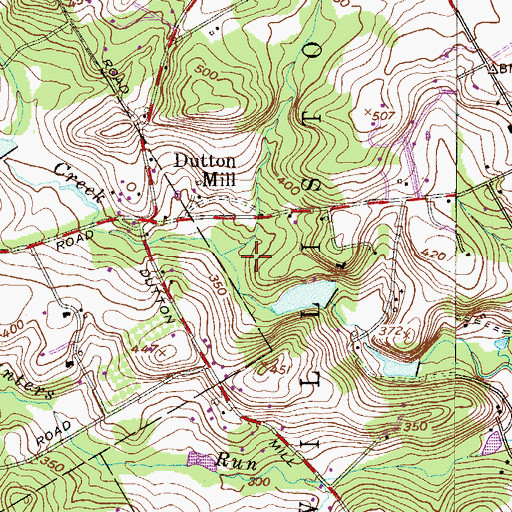 Topographic Map of Ashbridge Run, PA