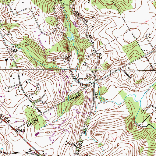 Topographic Map of Barr Run, PA