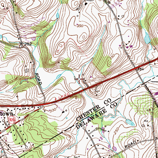 Topographic Map of Delchester Run, PA