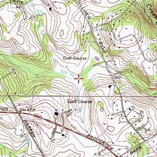 Topographic Map of Evans Run, PA