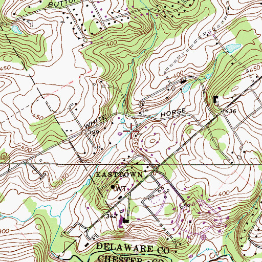 Topographic Map of Fox Run, PA