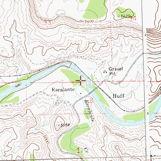 Topographic Map of Escalante Creek, CO