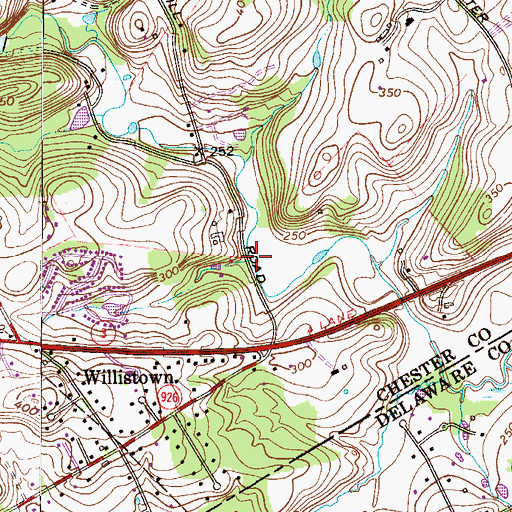 Topographic Map of Hillside Run, PA