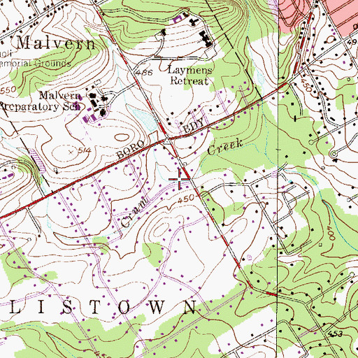 Topographic Map of Massacre Run, PA