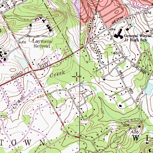 Topographic Map of Ruth Run, PA