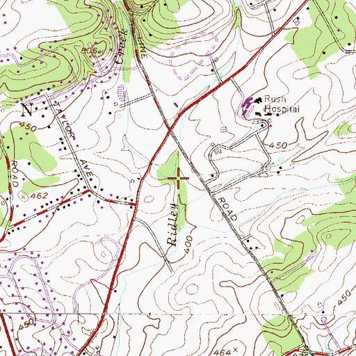 Topographic Map of Traders Run, PA