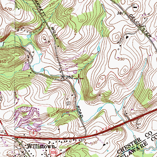 Topographic Map of Turtle Rock Run, PA