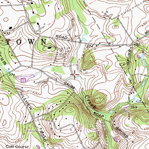 Topographic Map of Waynesborough Run, PA