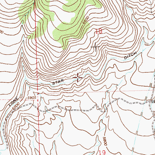 Topographic Map of Lone Star Ditch, CO
