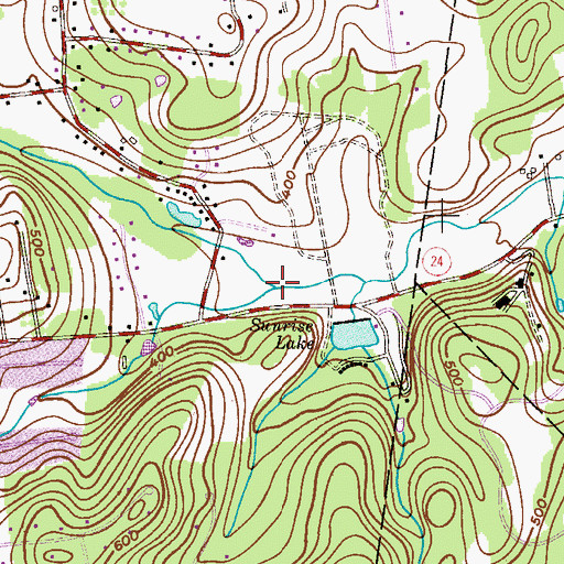 Topographic Map of Walnut Creek, NJ