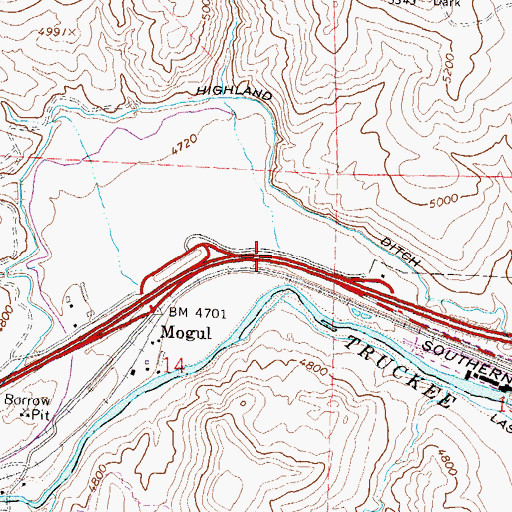 Topographic Map of Brooklyn Creek, NV