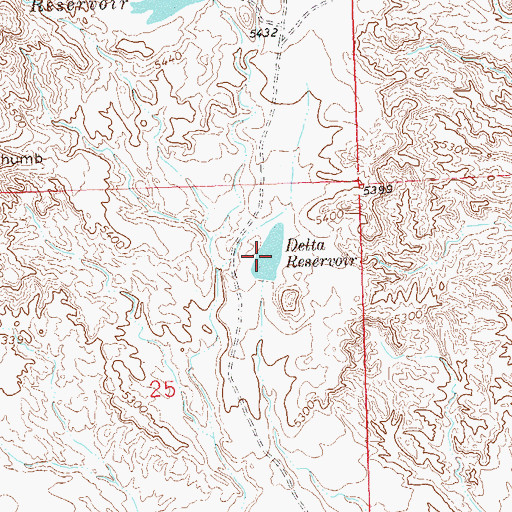 Topographic Map of Delta Reservoir, CO