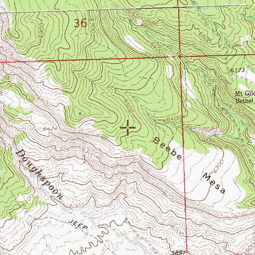 Topographic Map of Beebe Mesa, CO