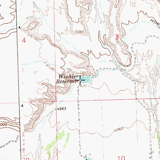 Topographic Map of Winkler Reservoir, CO