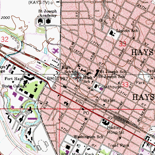 Topographic Map of Rockwell Administration Center, KS