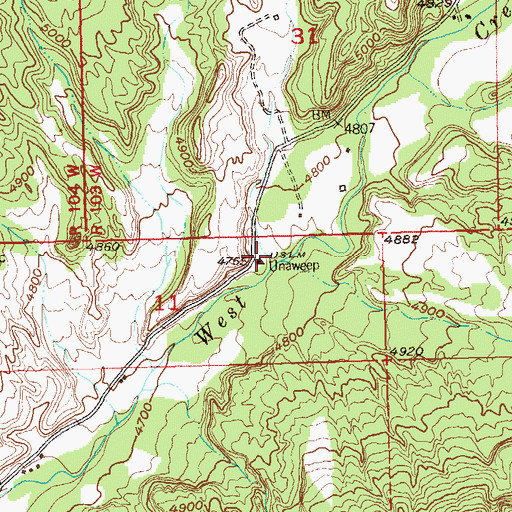 Topographic Map of Bull Draw, CO