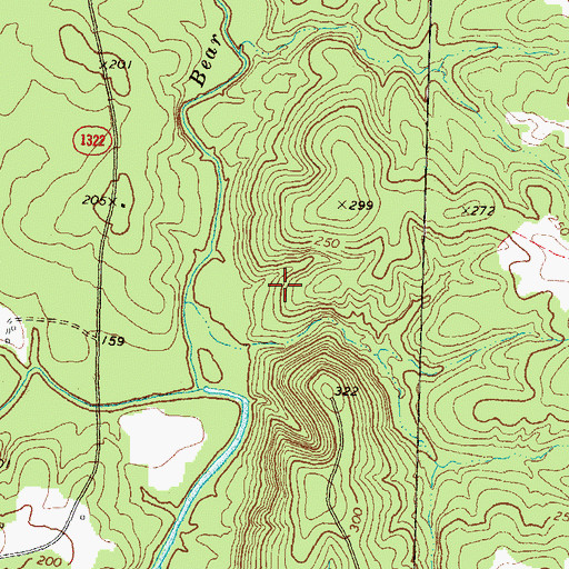 Topographic Map of Dam Site Loop Trail, NC