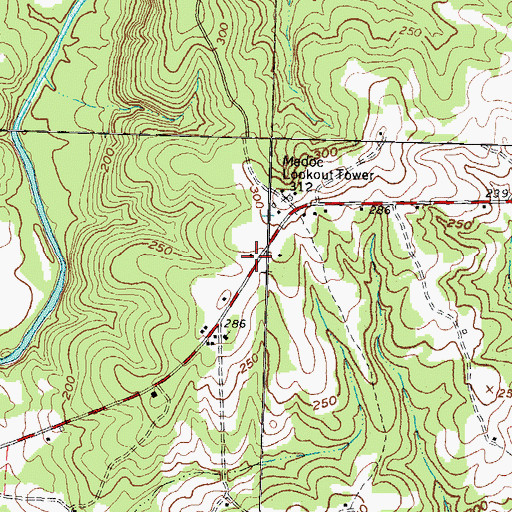Topographic Map of Medoc Mountain State Park Office, NC