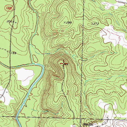 Topographic Map of Medoc Mountain State Park, NC