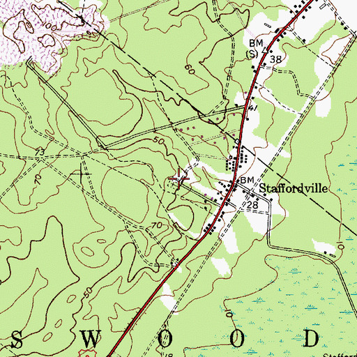 Topographic Map of Staffordville Cemetery, NJ