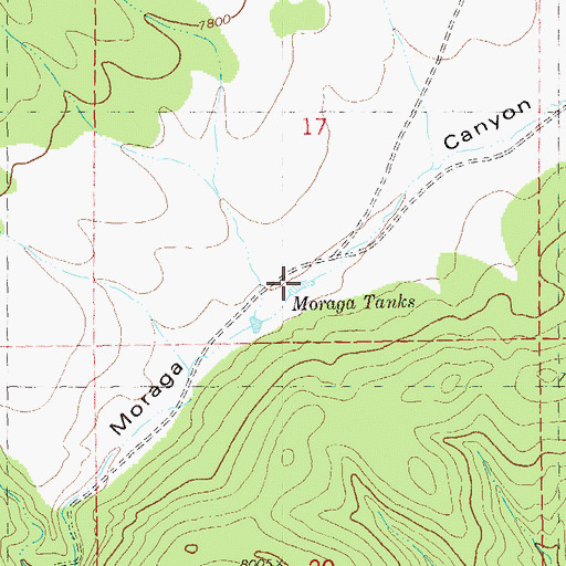 Topographic Map of Moraga Tanks, NM