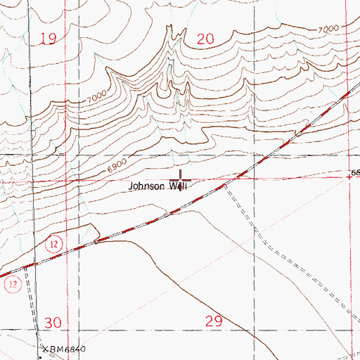Topographic Map of Johnson Well, NM