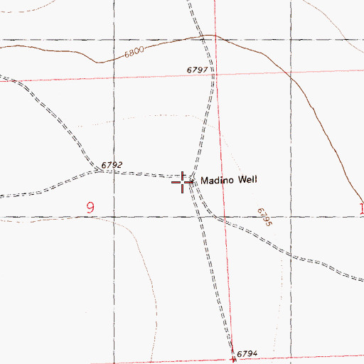 Topographic Map of Madino Well, NM