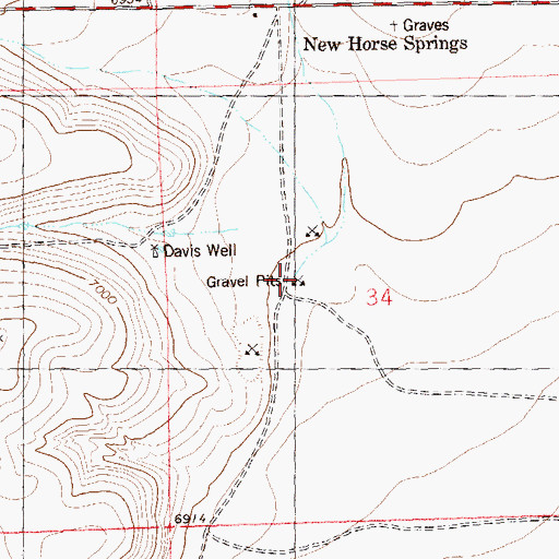 Topographic Map of Alamocito Creek, NM