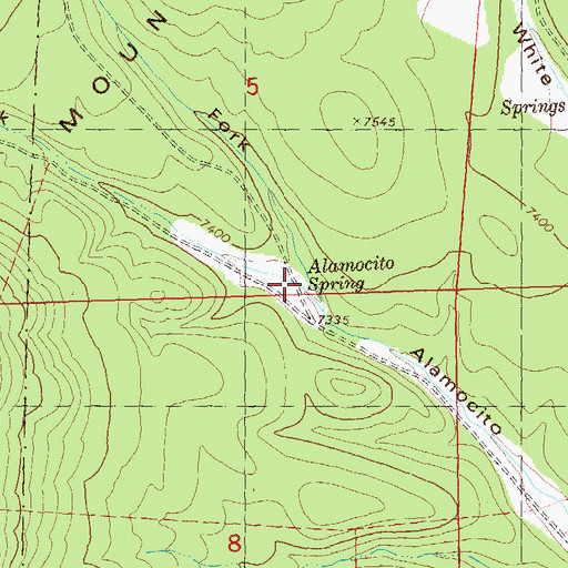 Topographic Map of Alamocito Spring, NM