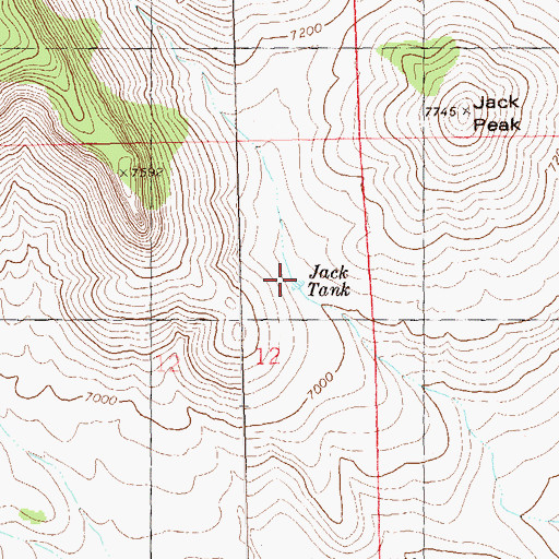 Topographic Map of Jack Tank, NM