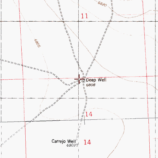 Topographic Map of Deep Well, NM
