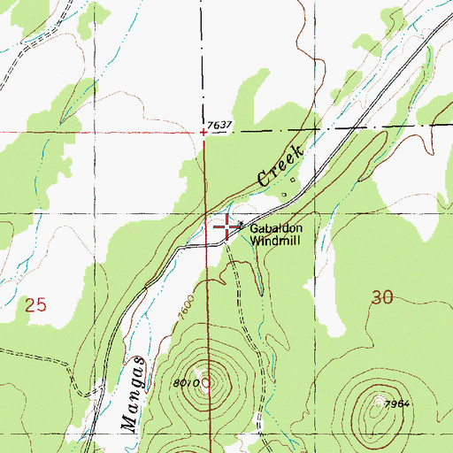 Topographic Map of Gabaldon Windmill, NM