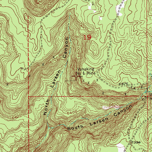 Topographic Map of Vanaking Number 1 Mine, CO