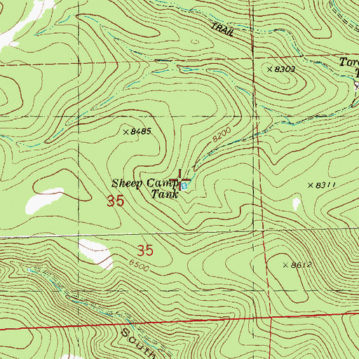 Topographic Map of Sheep Camp Tank, NM